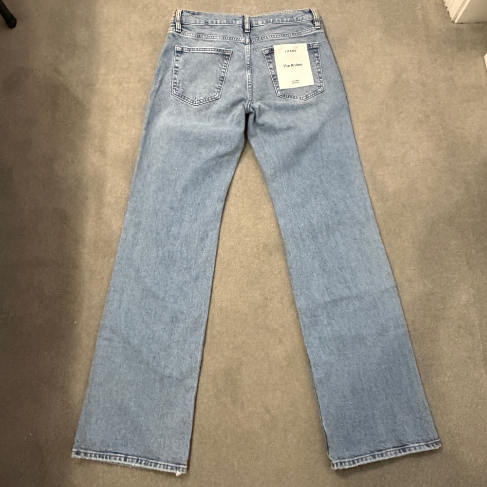 Frame - The Rodeo Jeans - Size 28 - Low-Rise Wide-Leg Light Wash 33” Inseam NWT - Picture 3 of 8